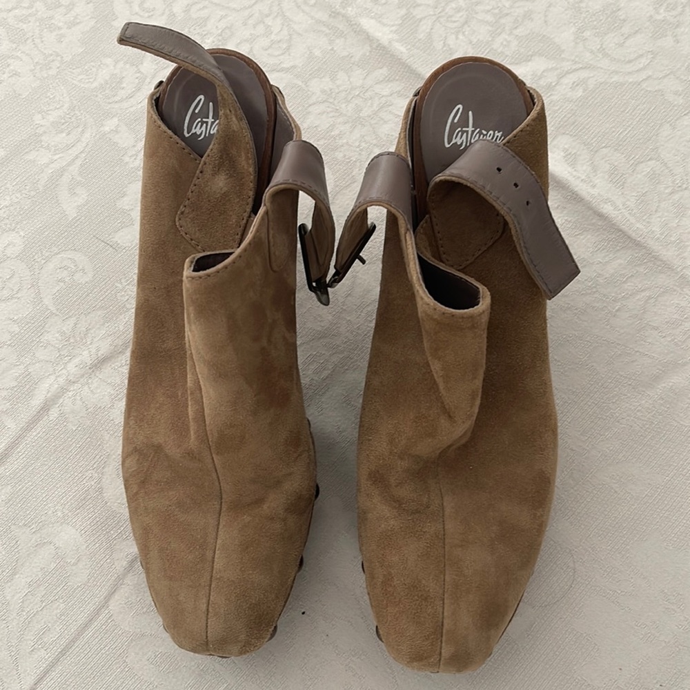 Castañer Brown Suede Clogs